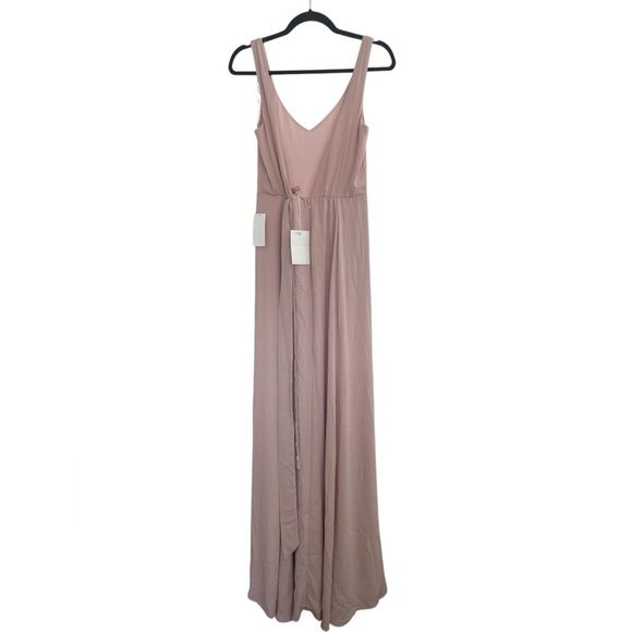 NWT Show Me Your Mumu Jenn Maxi Dress in Blush PInk V Neck Chiffon Size Small - Picture 4 of 7